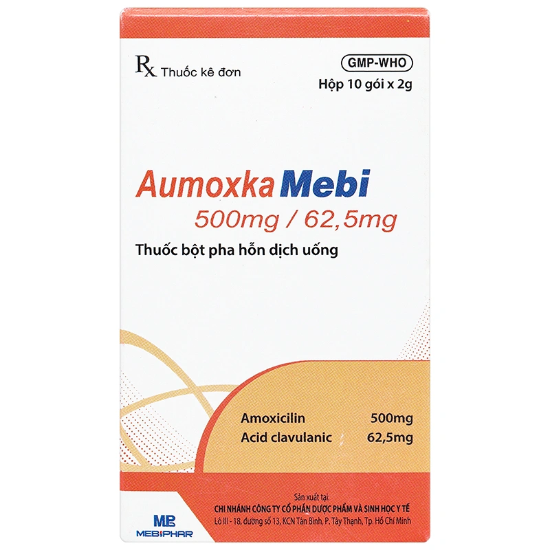 Aumoxka Mebi 500mg/62,5mg điều trị nhiễm khuẩn (10 gói x 2g) - 1